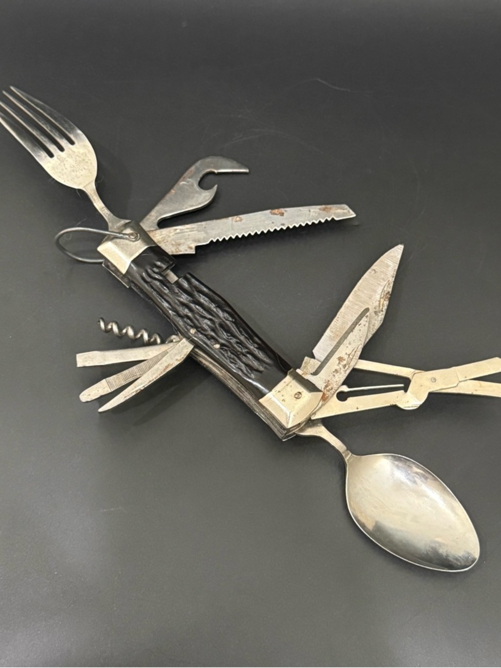 Vintage Japanese Multi-function Utensils Hobo Folding Knife Camping Tools JAPAN - Picture 3 of 16